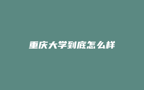 重庆大学到底怎么样