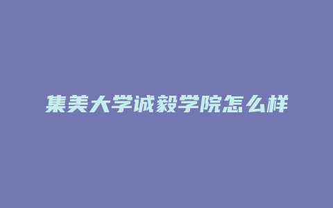 集美大学诚毅学院怎么样