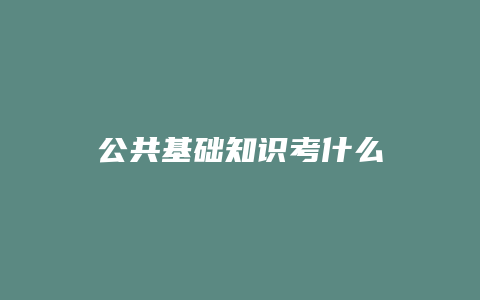 公共基础知识考什么